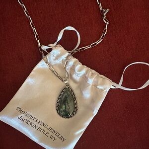 Jade and silver necklace